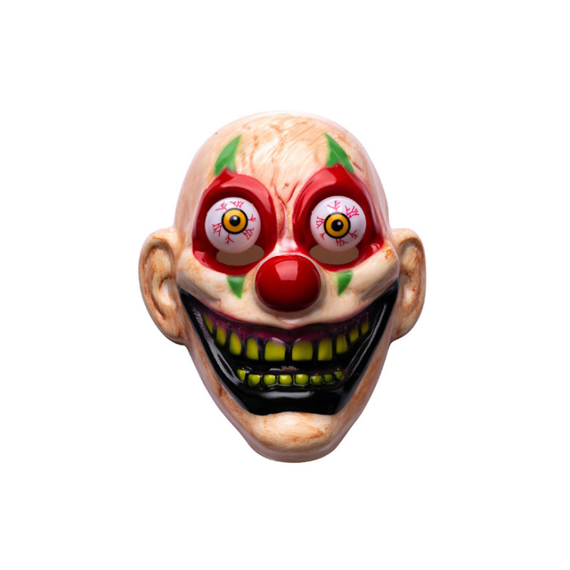 Usmievavá klaunská maska s vypuklými očami